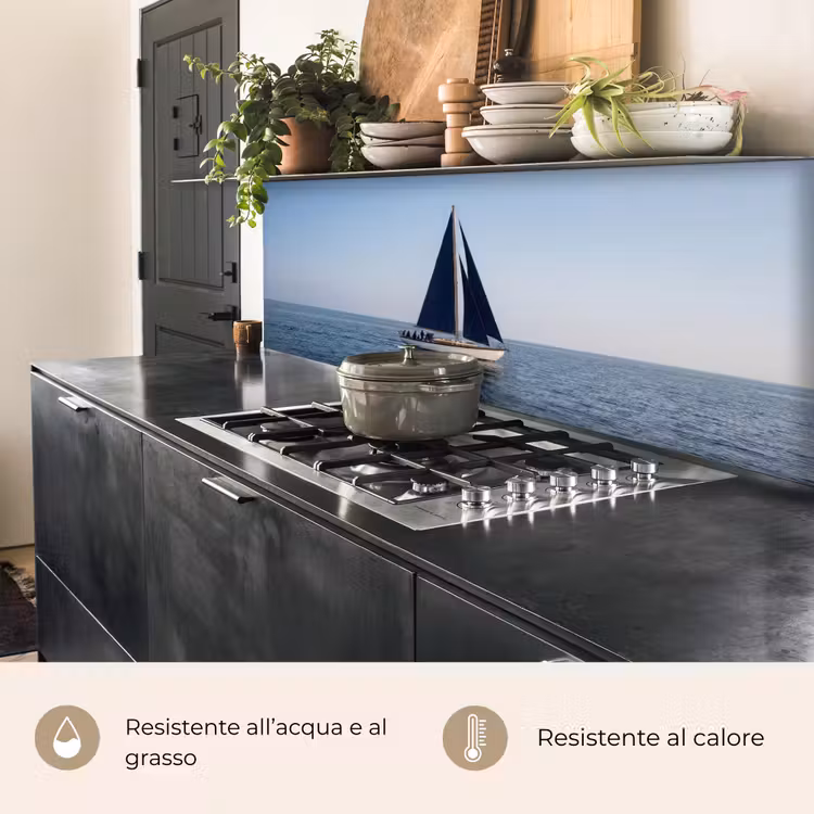 Schienale cucina - Barca a vela - Mare - Blu — 5
