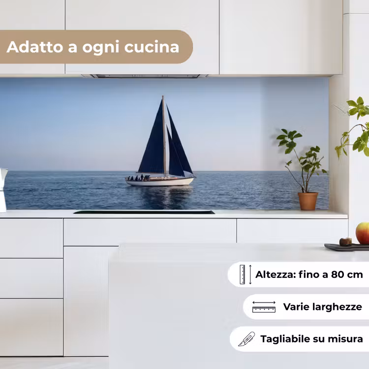 Schienale cucina - Barca a vela - Mare - Blu — 7