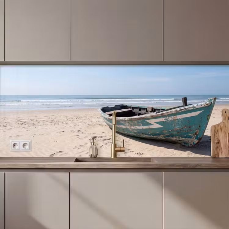 Schienale cucina - Barca - Spiaggia di sabbia - Mare — 1