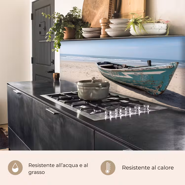 Schienale cucina - Barca - Spiaggia di sabbia - Mare — 5