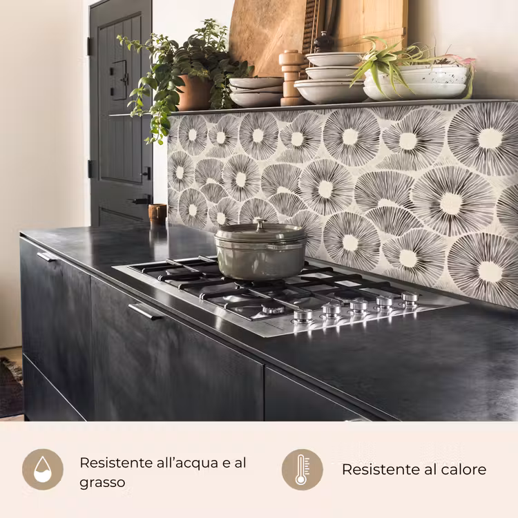 Schienale cucina - Cerchi - Motivo - Nero — 5