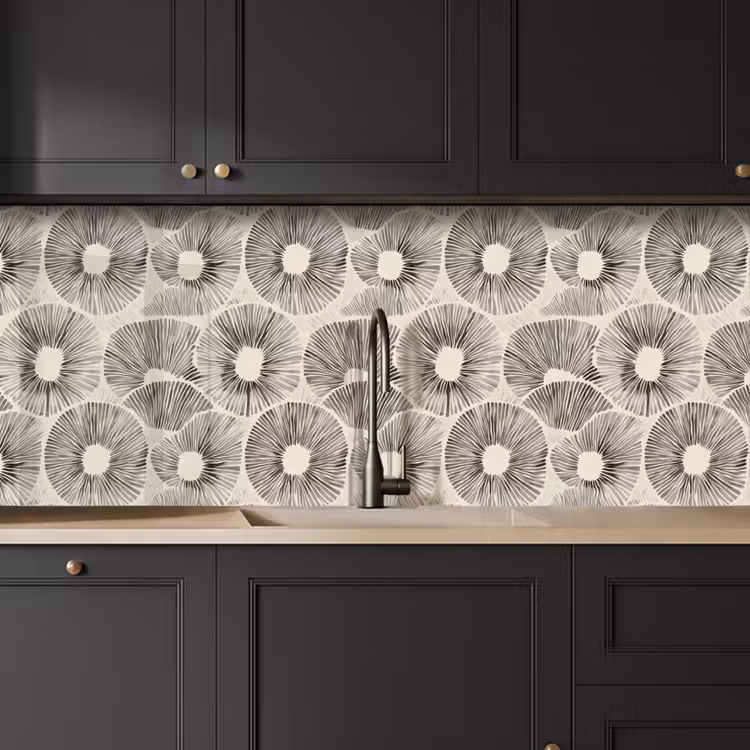 Schienale cucina - Cerchi - Motivo - Nero — 6