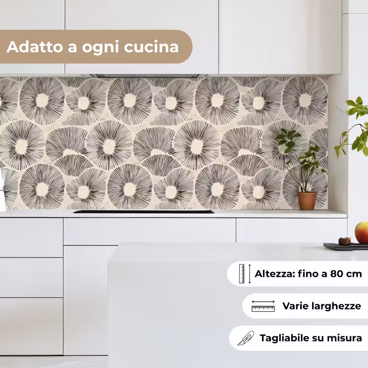 Schienale cucina - Cerchi - Motivo - Nero — 7