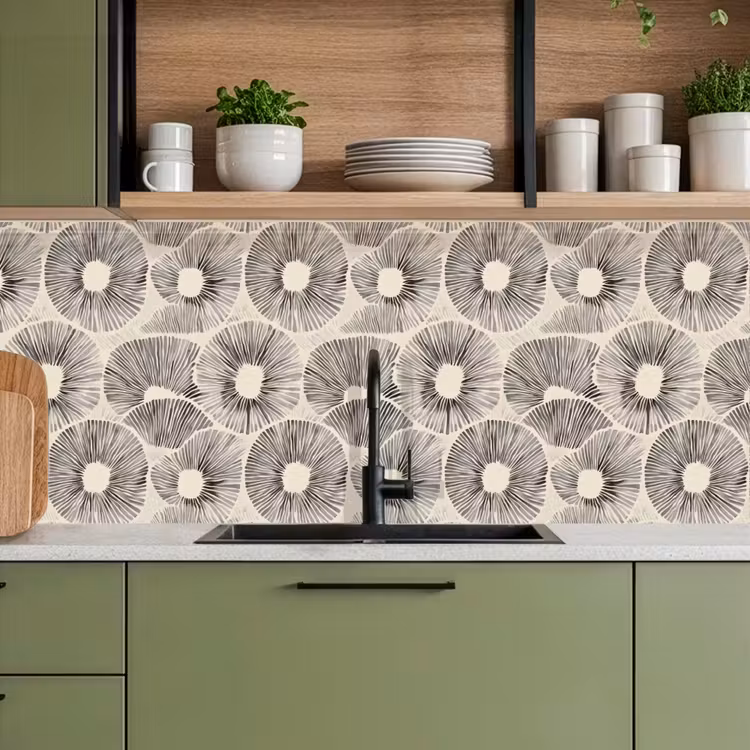 Schienale cucina - Cerchi - Motivo - Nero — 8