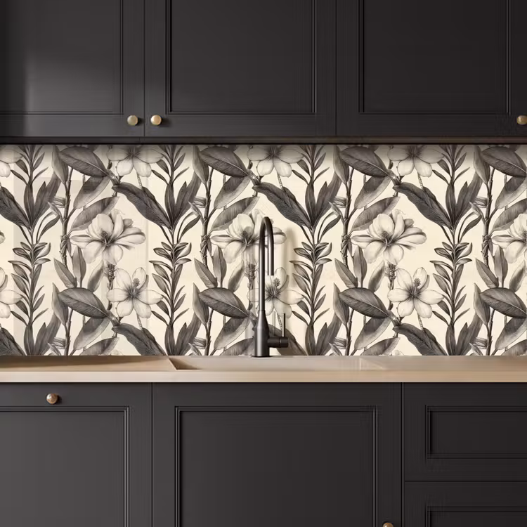 Schienale cucina - Classico - Botanico - Nero - Beige — 6