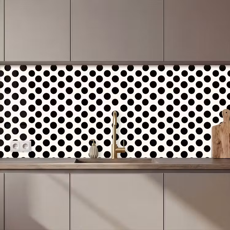 Schienale cucina - Classico - Pois - Nero — 1