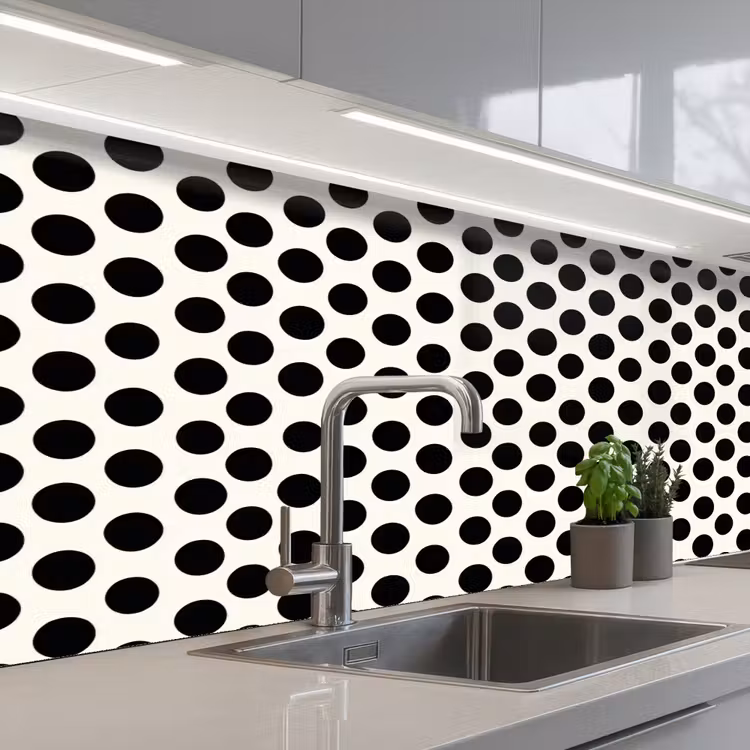 Schienale cucina - Classico - Pois - Nero — 2