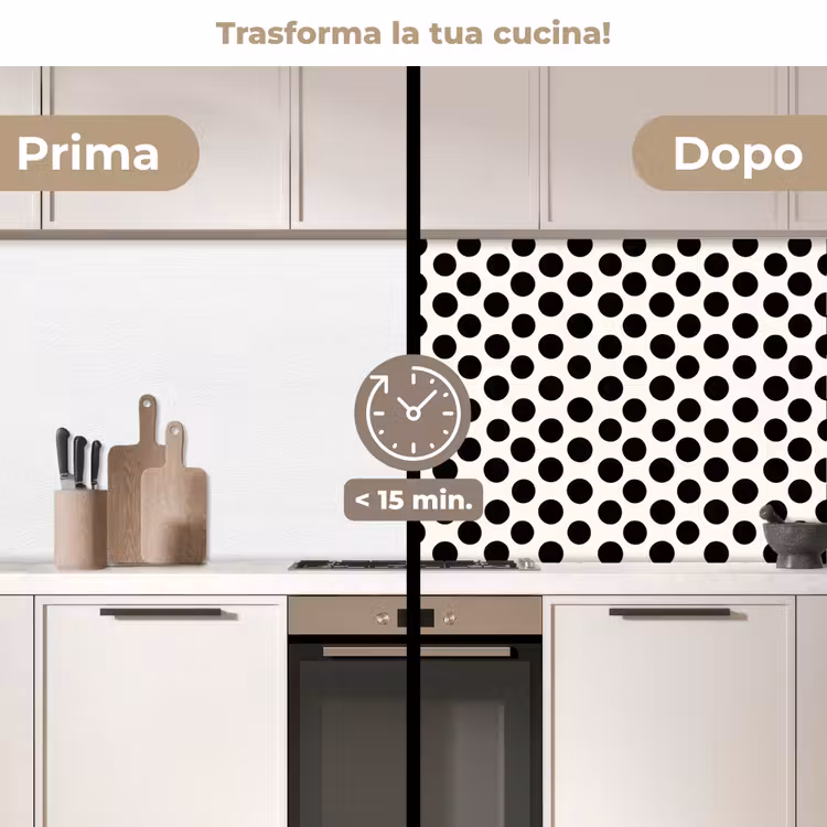 Schienale cucina - Classico - Pois - Nero — 3