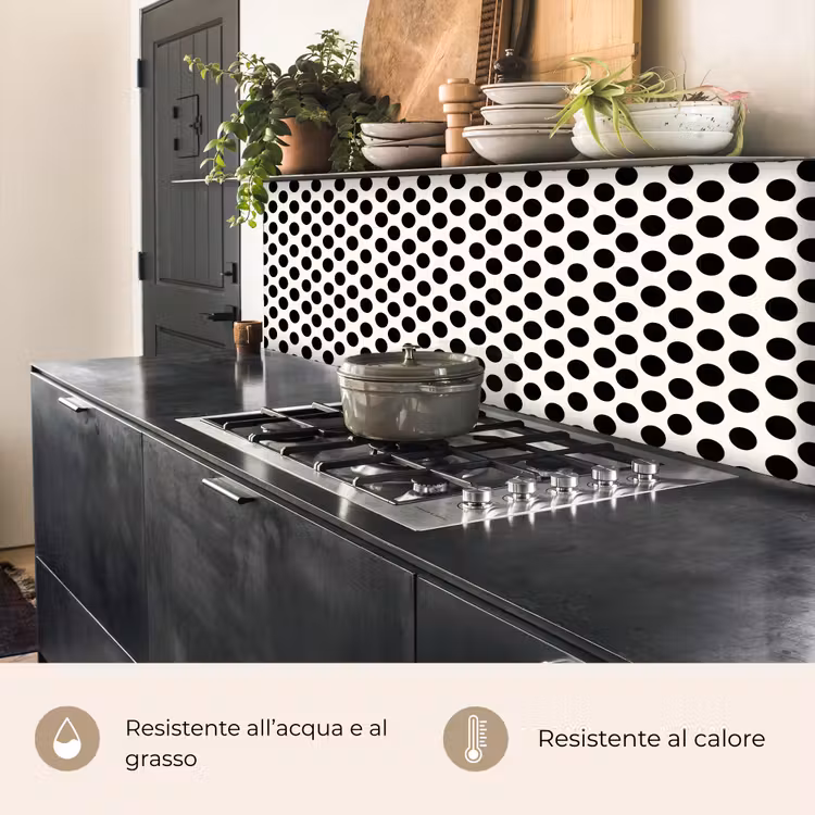 Schienale cucina - Classico - Pois - Nero — 5