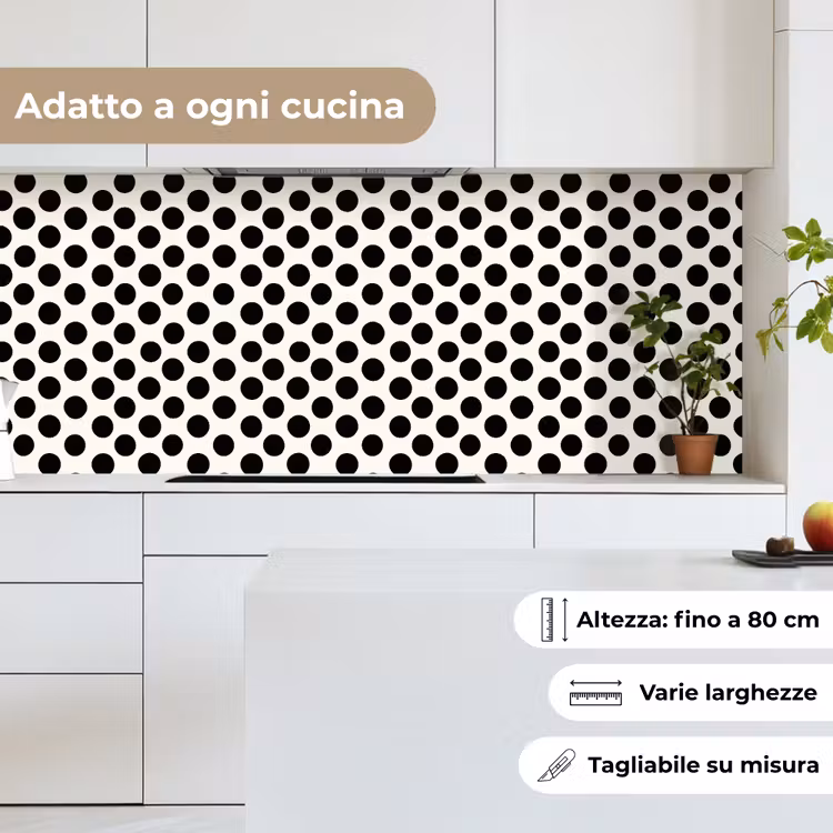 Schienale cucina - Classico - Pois - Nero — 7