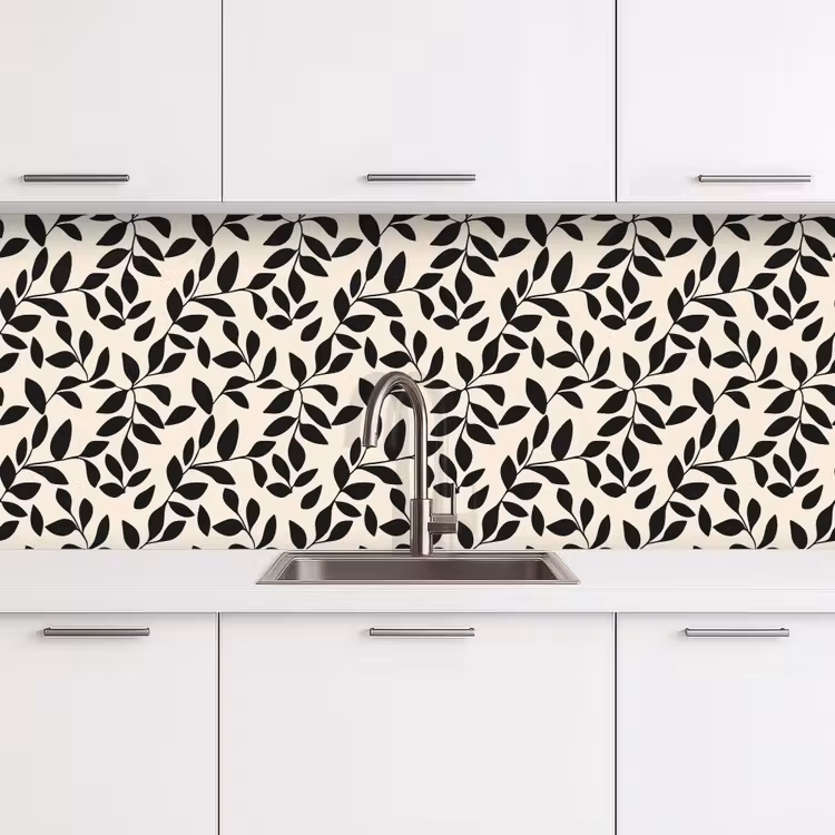 Schienale cucina - Elegante - Fantasia - Nero - Beige — 4