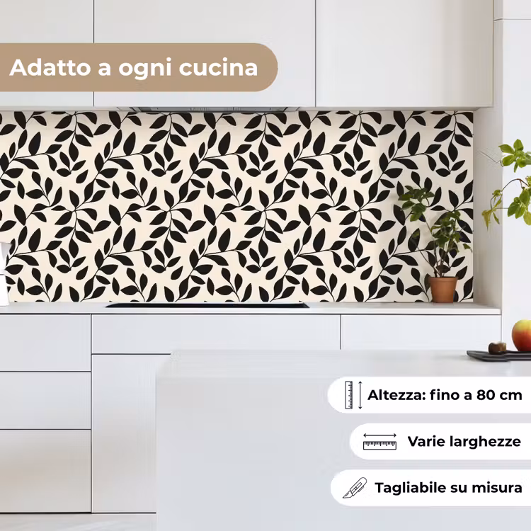 Schienale cucina - Elegante - Fantasia - Nero - Beige — 7