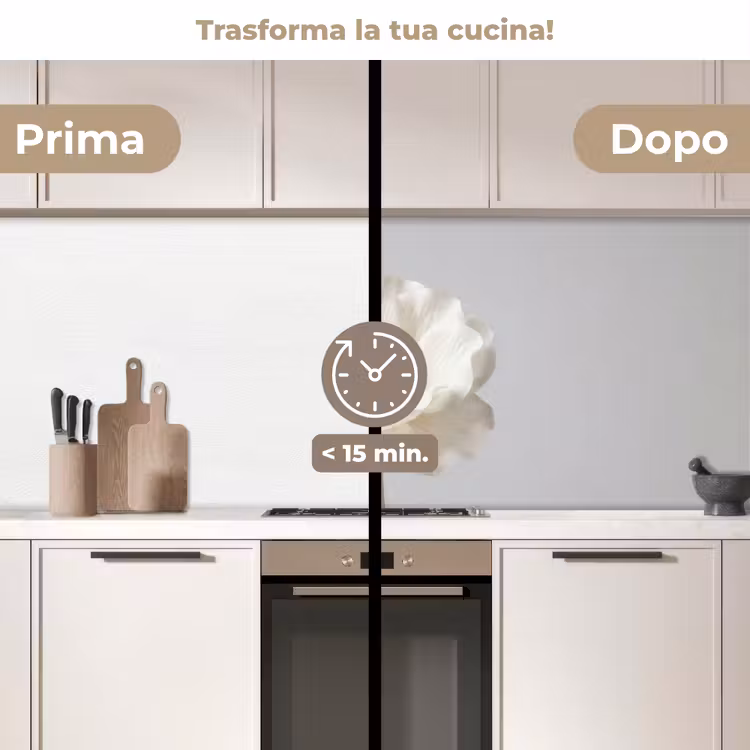 Schienale cucina - Fiore - Minimalista - Bianco — 3