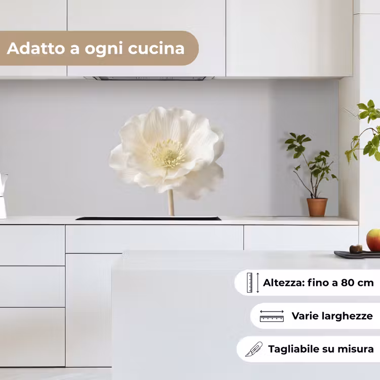 Schienale cucina - Fiore - Minimalista - Bianco — 7