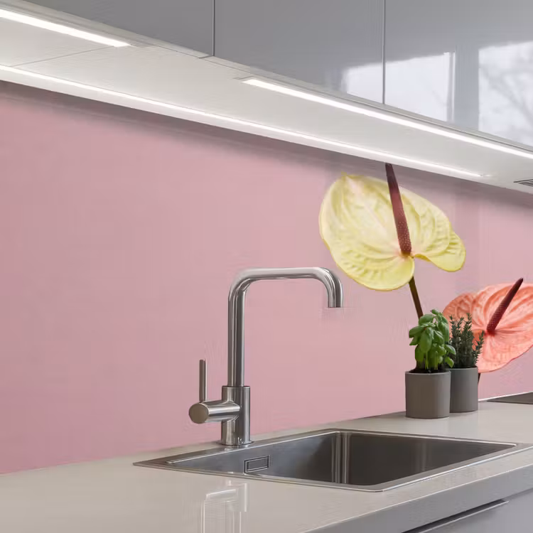 Schienale cucina - Fiori - Anthurium - Giallo - Rosa — 2