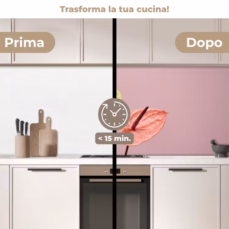 Schienale cucina - Fiori - Anthurium - Giallo - Rosa — 3