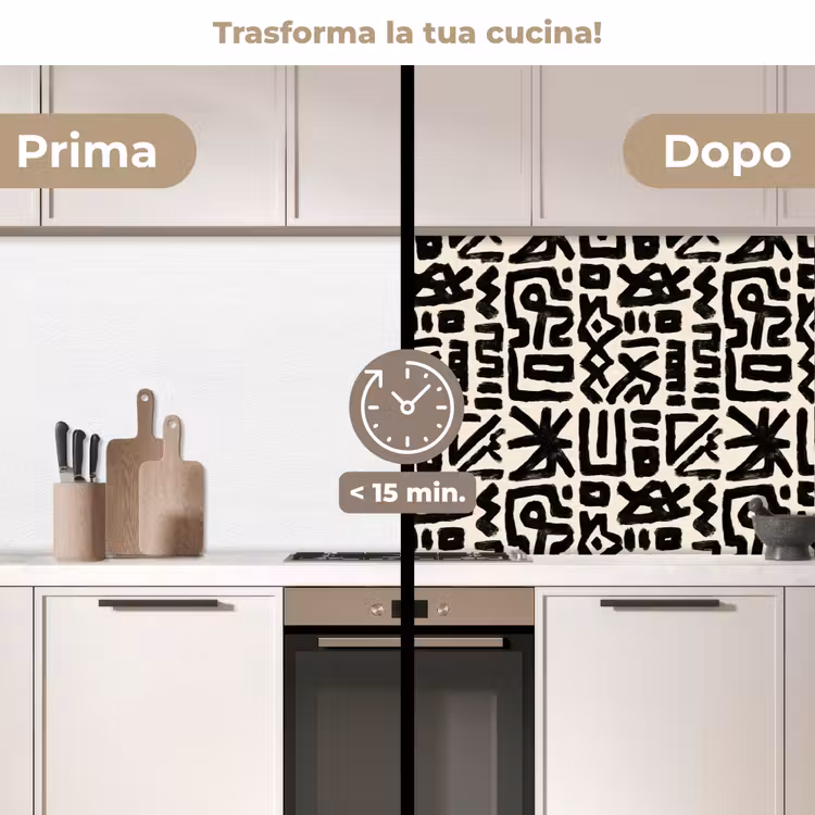 Schienale cucina - Geometrico - Figure - Nero — 3