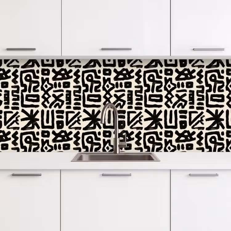 Schienale cucina - Geometrico - Figure - Nero — 4