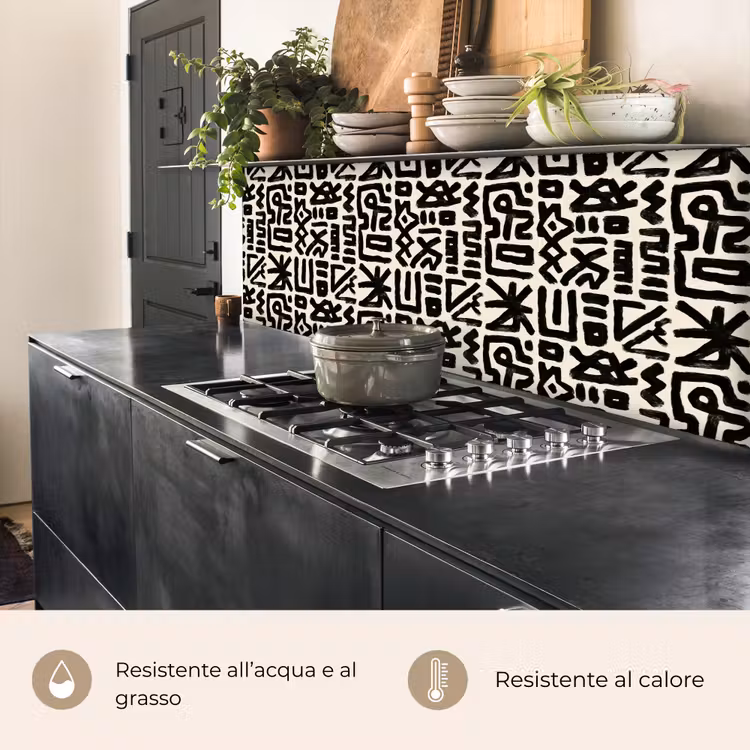 Schienale cucina - Geometrico - Figure - Nero — 5