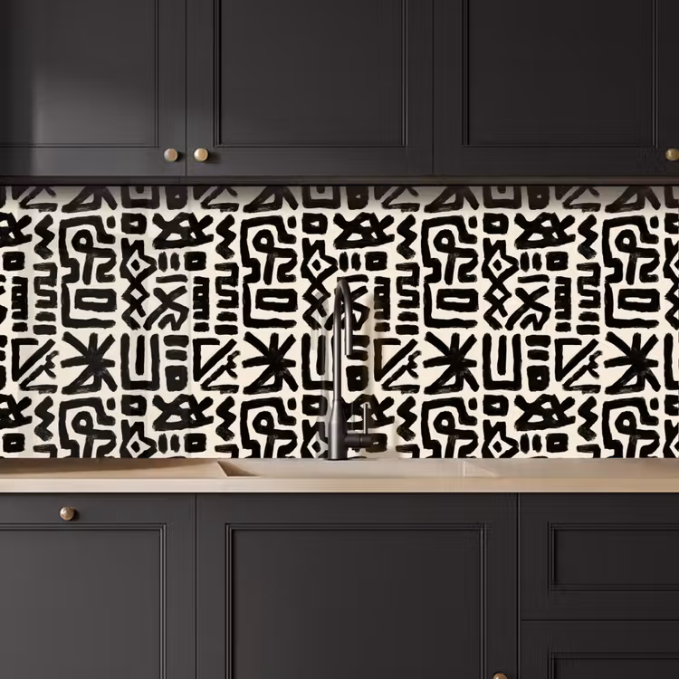 Schienale cucina - Geometrico - Figure - Nero — 6