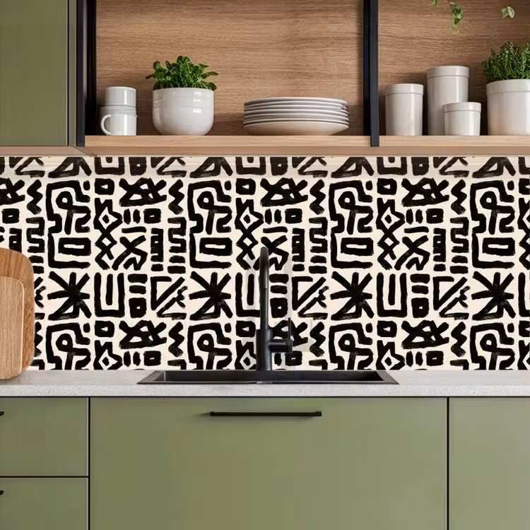 Schienale cucina - Geometrico - Figure - Nero — 8