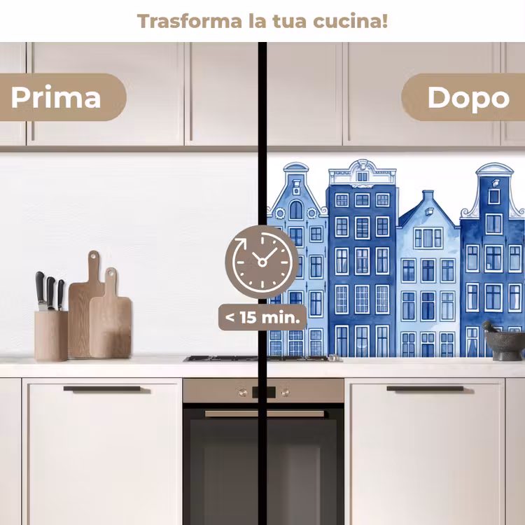 Schienale cucina - Acquerello - Case sul canale - Delftware — 3