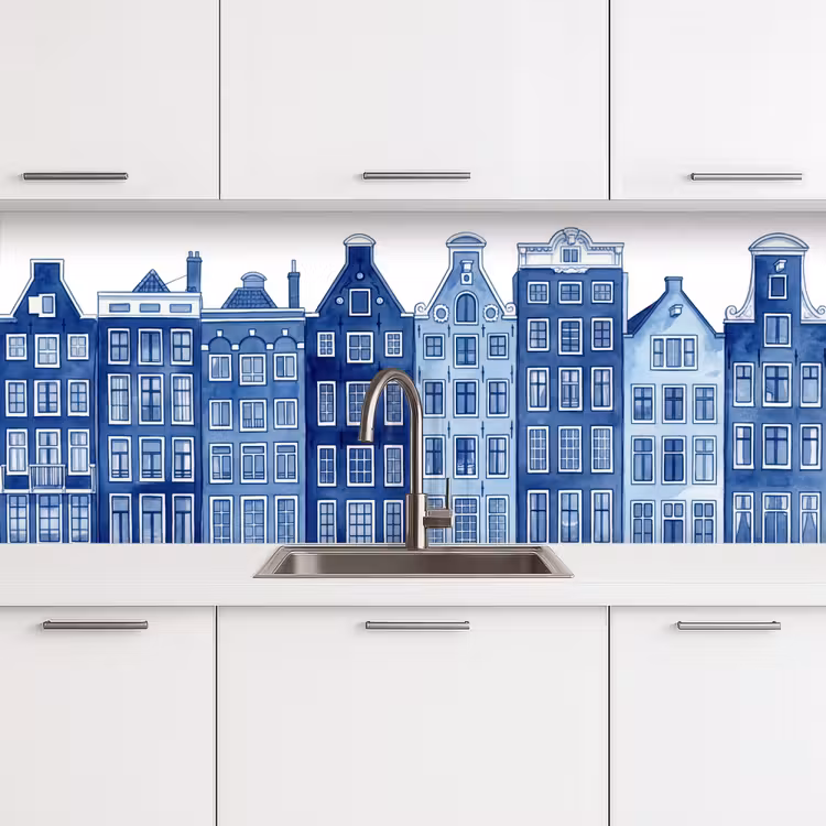 Schienale cucina - Acquerello - Case sul canale - Delftware — 4