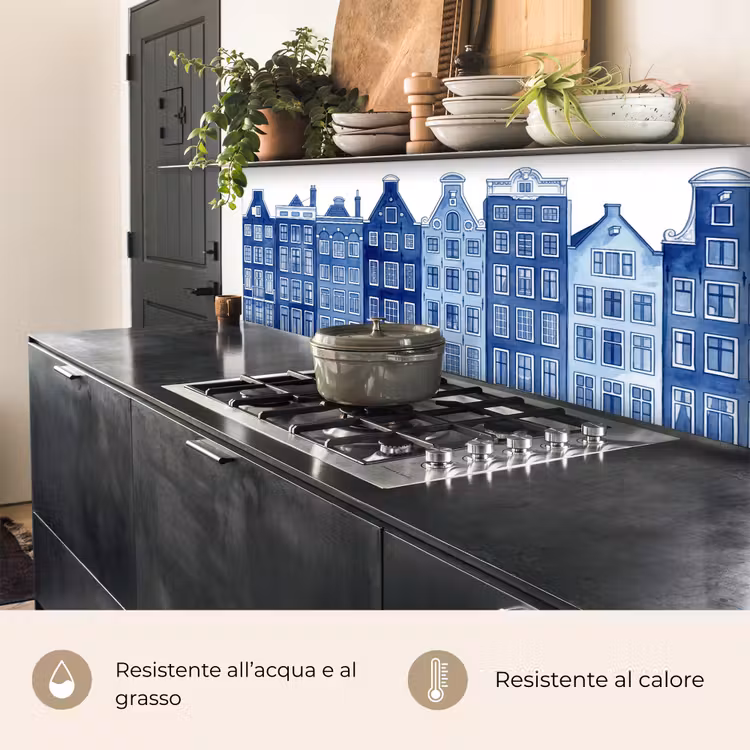Schienale cucina - Acquerello - Case sul canale - Delftware — 5