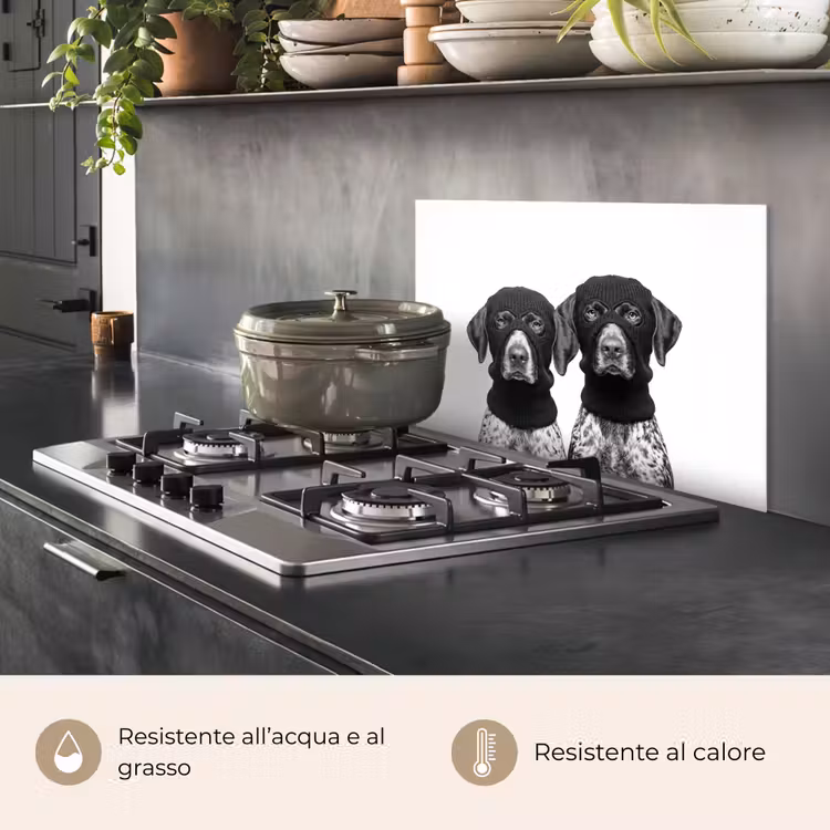 Paraschizzi cucina - Cani - passamontagna - Nero - bianco — 2