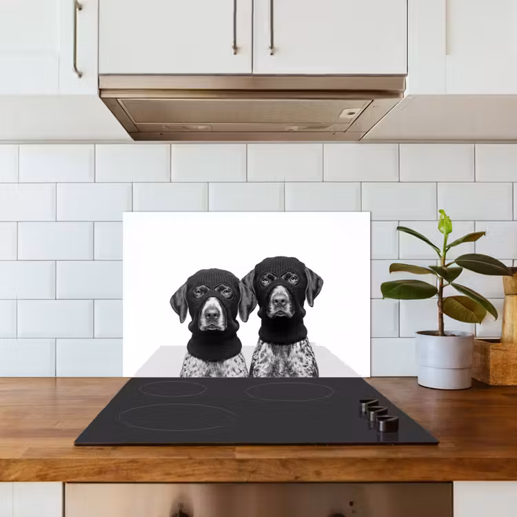 Paraschizzi cucina - Cani - passamontagna - Nero - bianco — 3