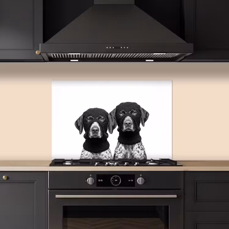 Paraschizzi cucina - Cani - passamontagna - Nero - bianco — 5