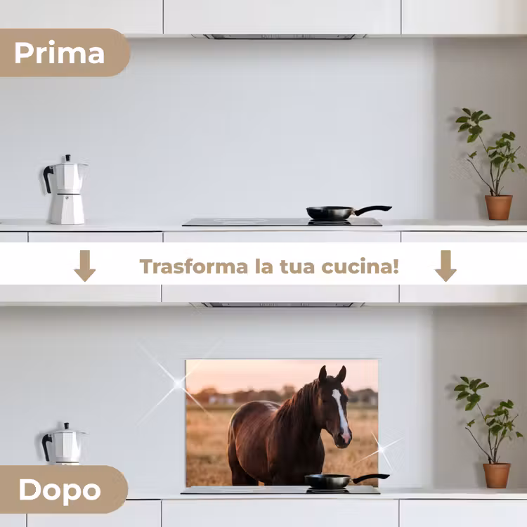 Paraschizzi cucina - Cavallo - Tramonto - Marrone — 7