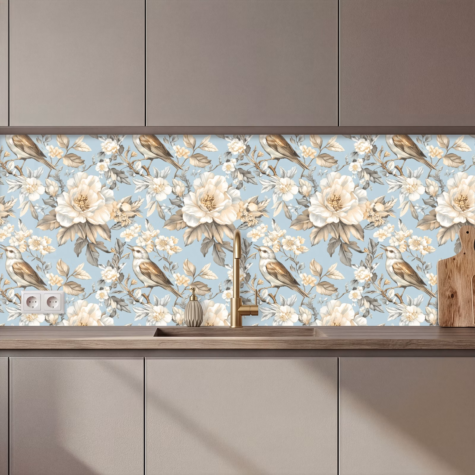 Schienale cucina - Botanico - Songbird - Blu — 1