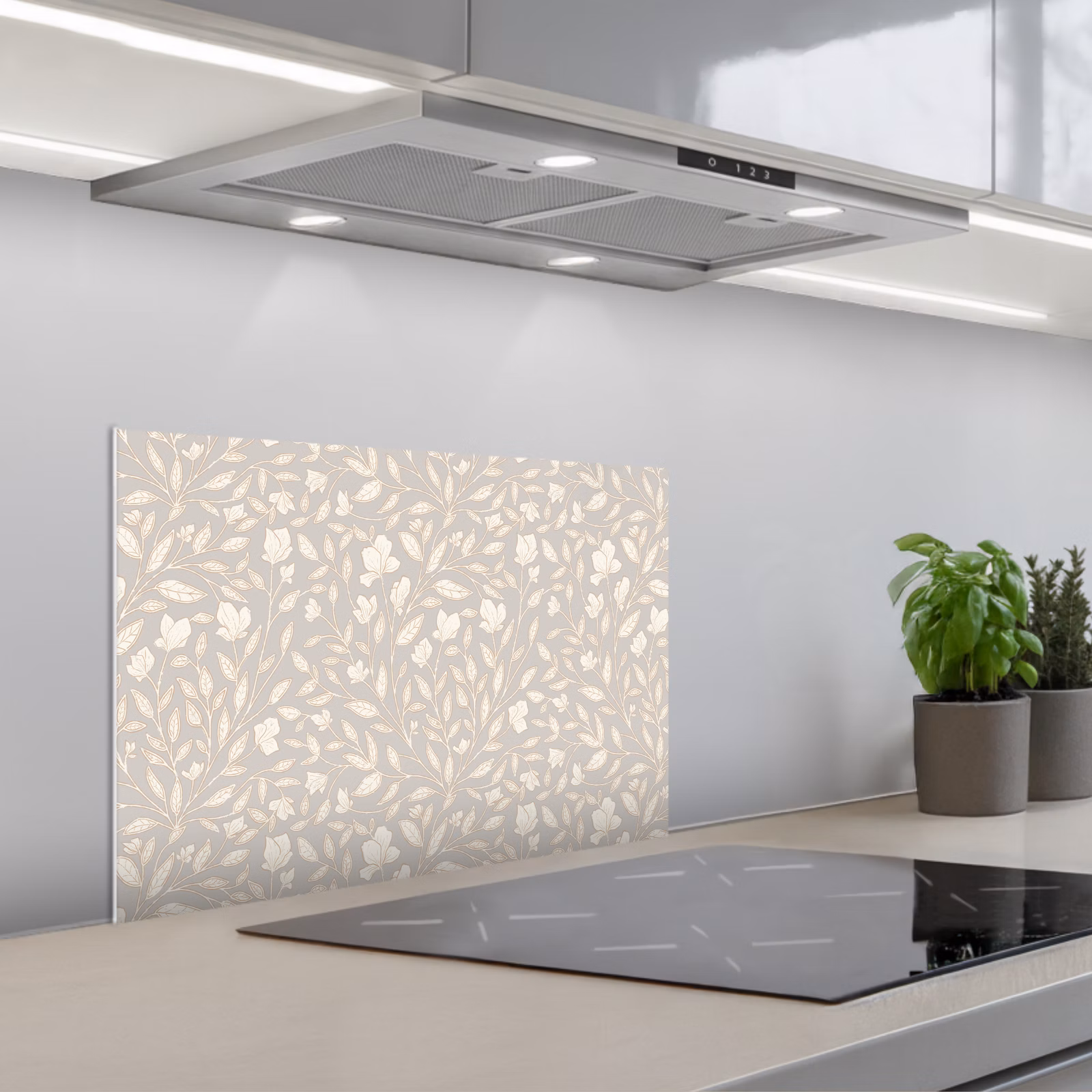 Paraschizzi cucina - Fiori - stelo - foglie — 1