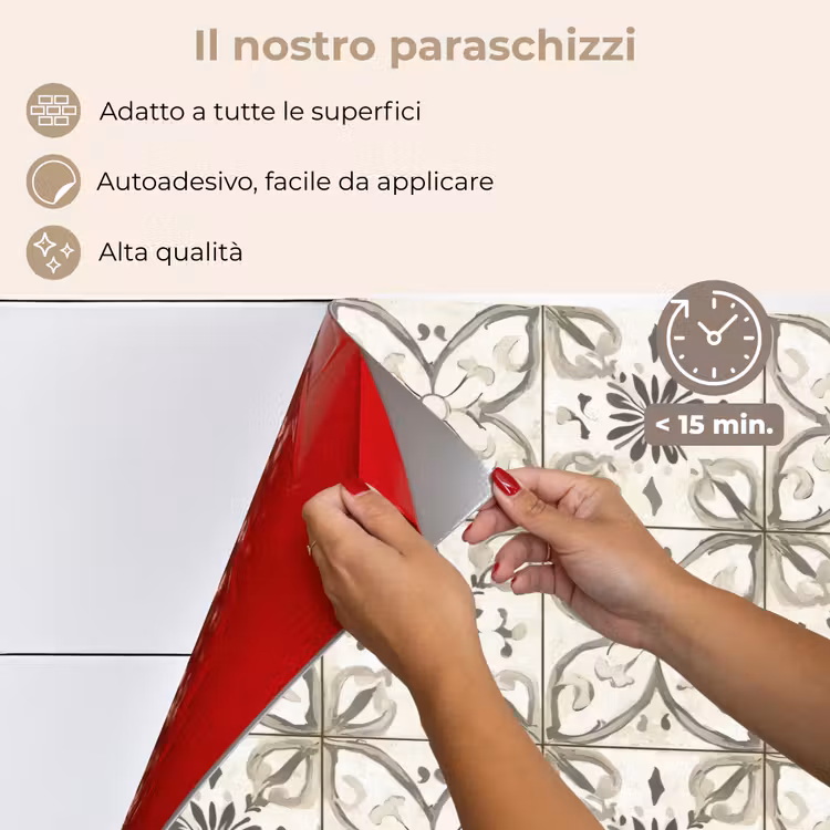 Paraschizzi cucina - Antico - Piastrella - Beige — 4