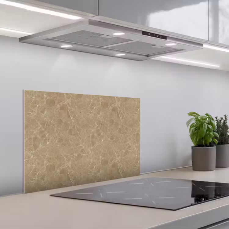 Paraschizzi cucina - Beige - Marmo - Venature bianche — 1