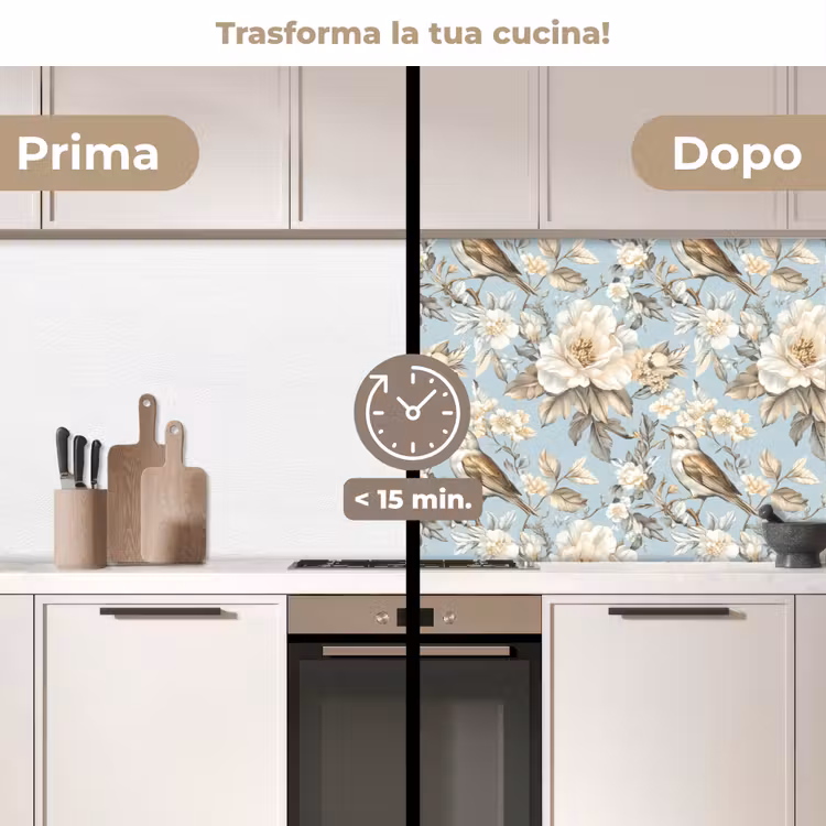 Schienale cucina - Botanico - Songbird - Blu — 3
