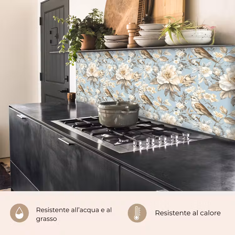 Schienale cucina - Botanico - Songbird - Blu — 5