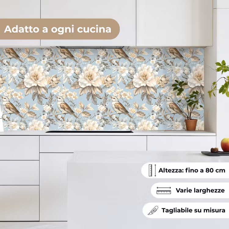 Schienale cucina - Botanico - Songbird - Blu — 7