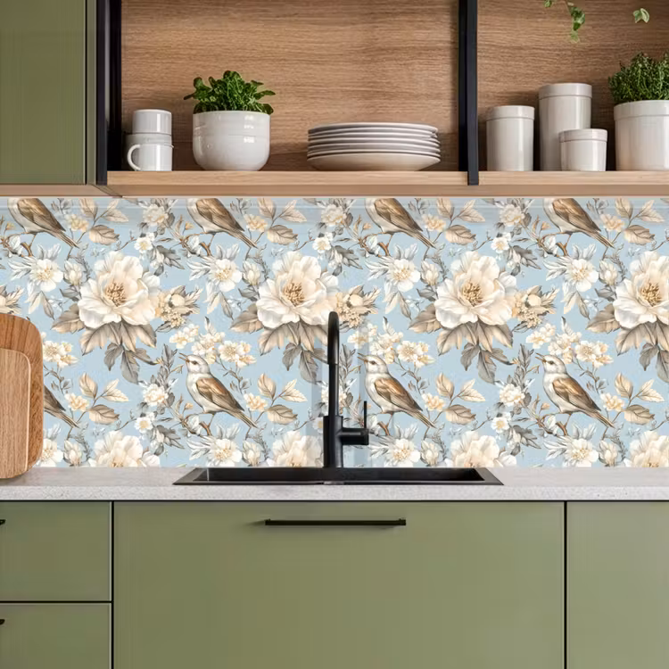 Schienale cucina - Botanico - Songbird - Blu — 8