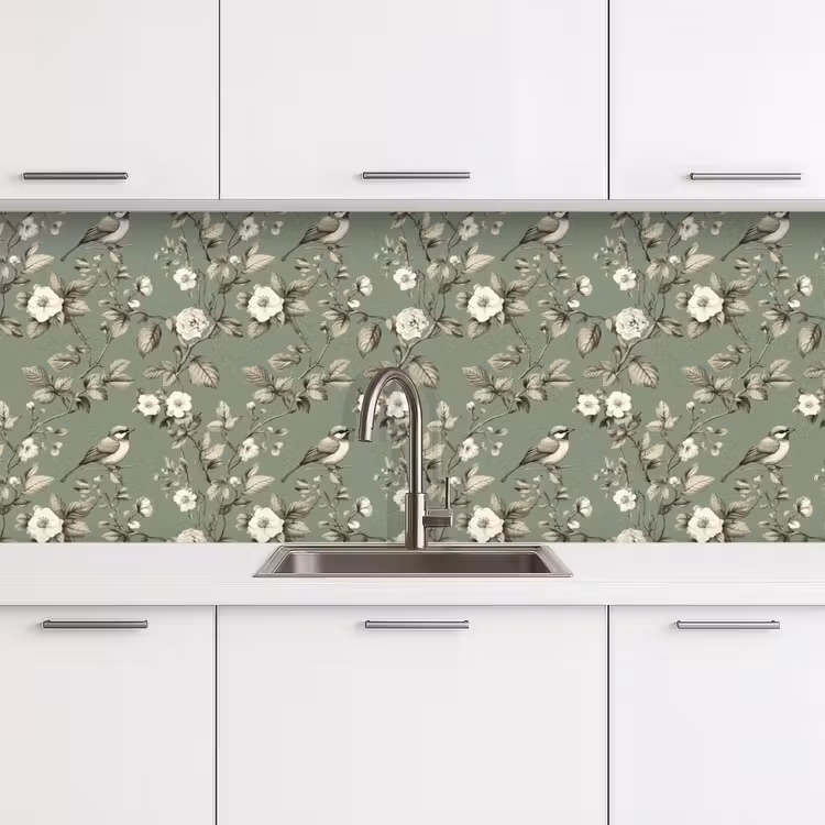 Schienale cucina - Botanico - Uccelli - Verde — 4
