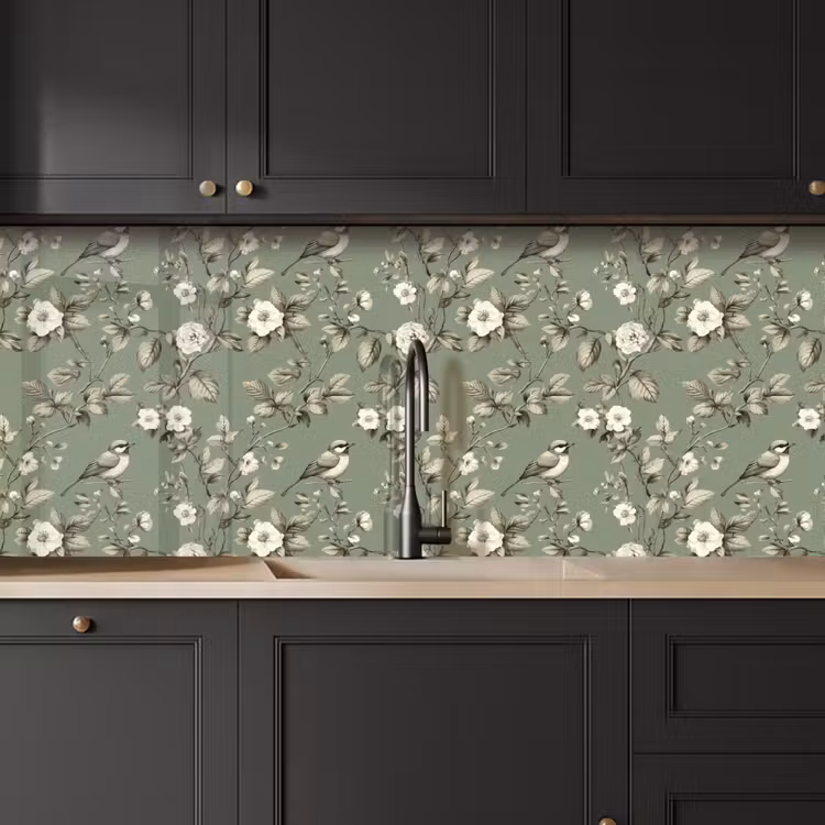 Schienale cucina - Botanico - Uccelli - Verde — 6