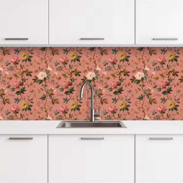 Schienale cucina - Classico - Botanico - Rosa — 4
