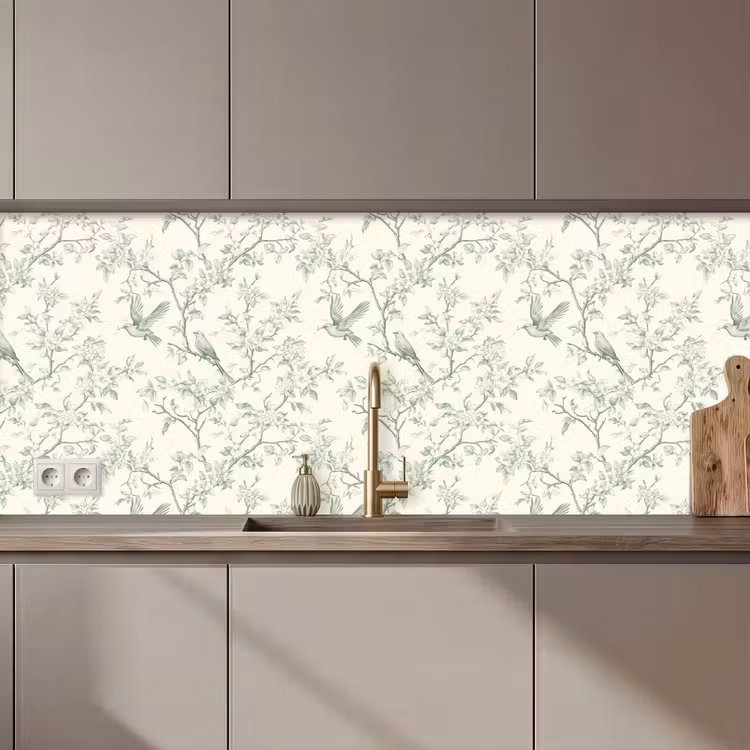 Schienale cucina - Classico - Uccelli - Verde — 1