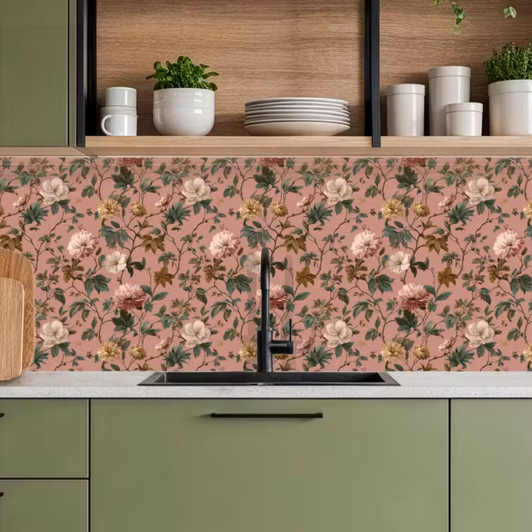 Schienale cucina - Fiori - Classico - Rosa — 8