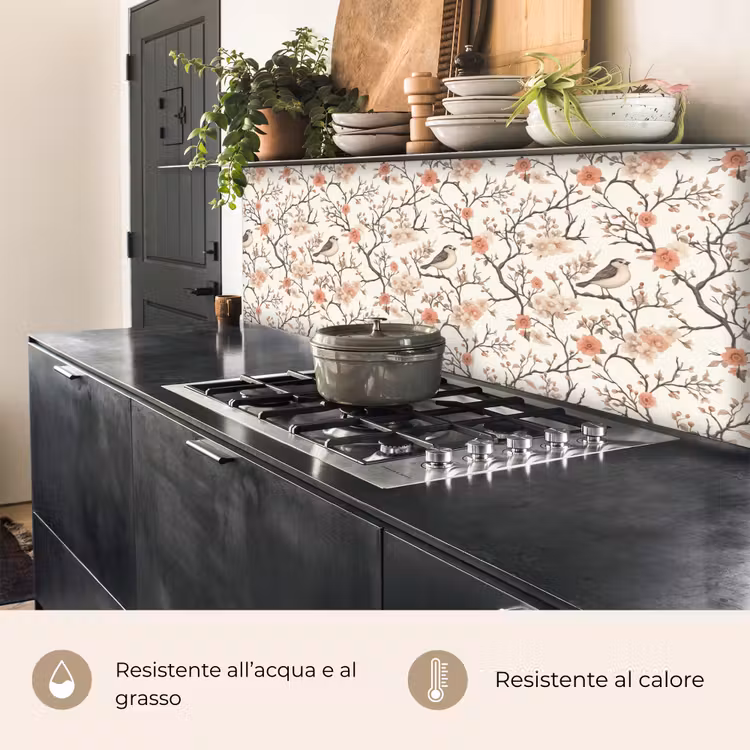 Schienale cucina - Fiori di ciliegio - Passero - Rosa — 5