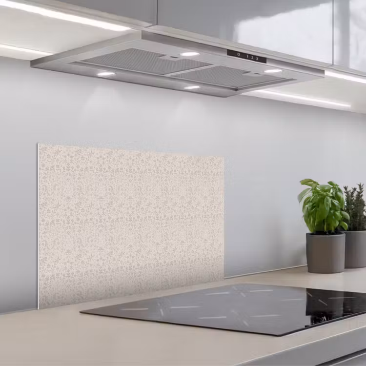 Paraschizzi cucina - Fiori - Foglie - Luce - Taupe — 1