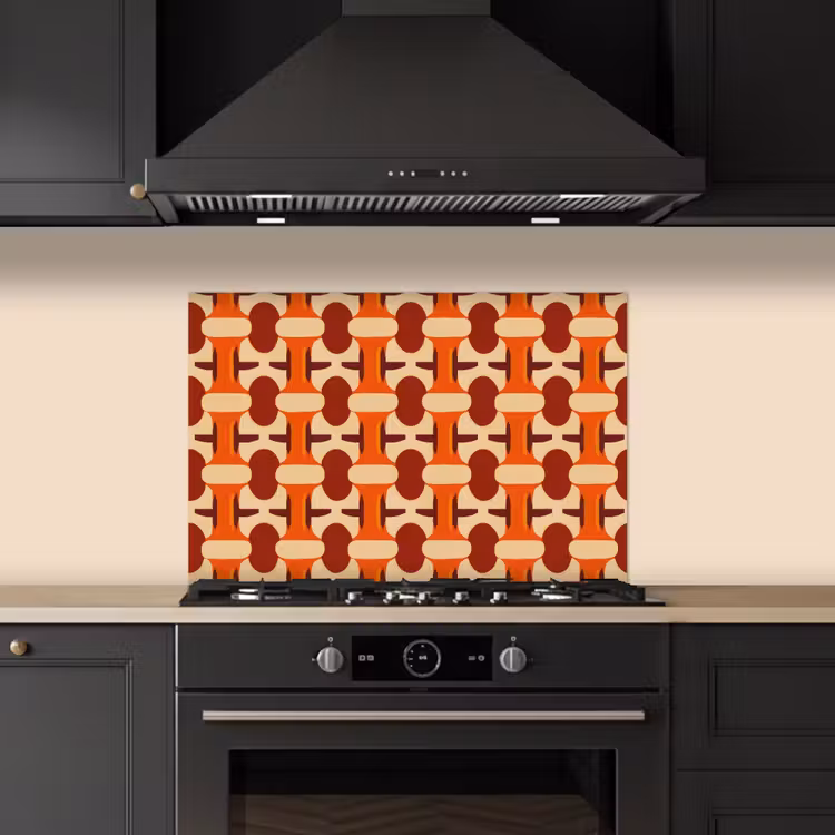 Paraschizzi cucina - Geometrico - Retrò - Arancione — 5
