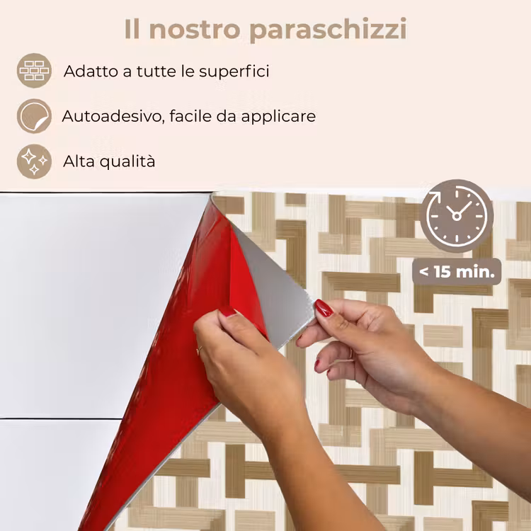 Paraschizzi cucina - Geometrico - Retrò - Marrone — 4