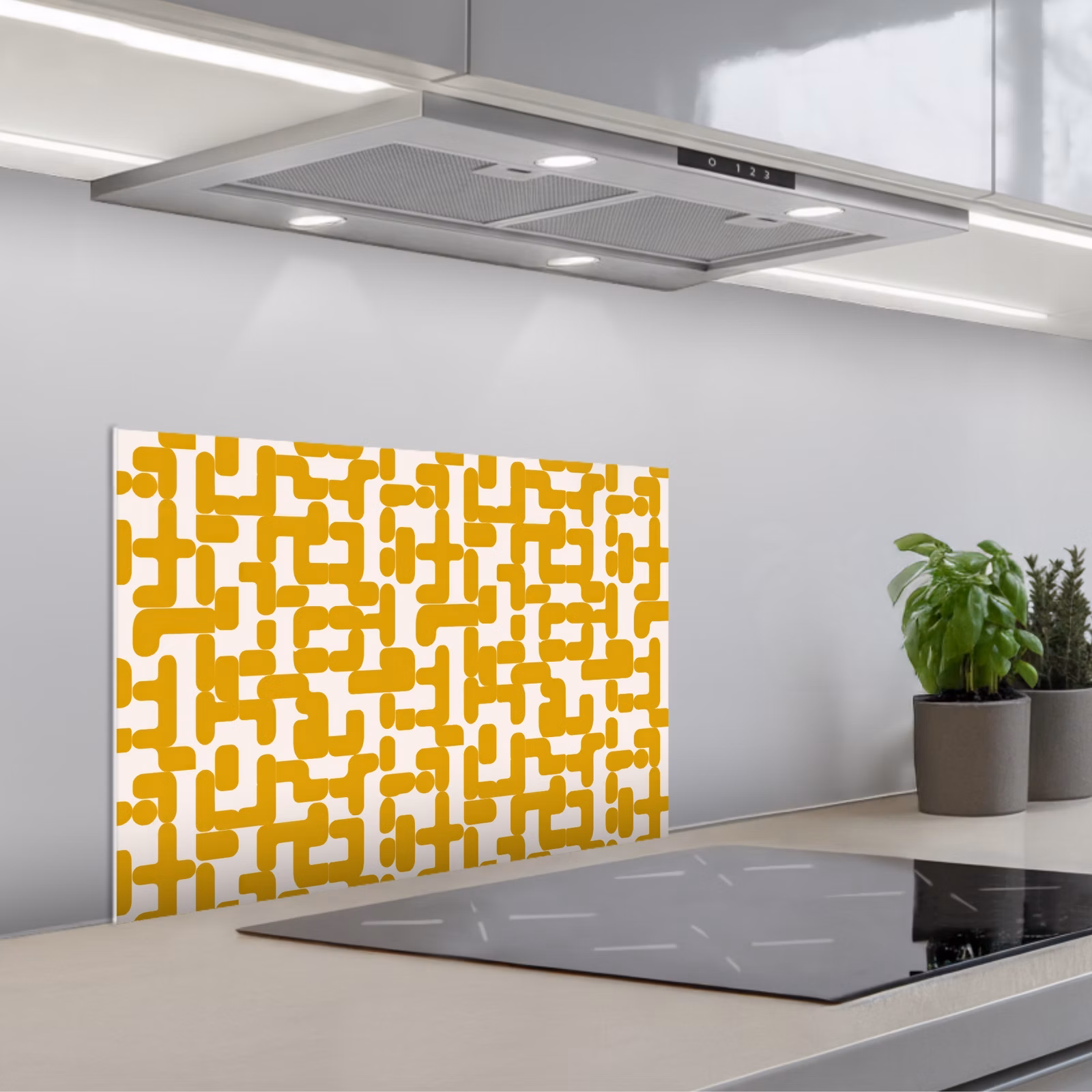 Paraschizzi cucina - Giallo - Beige - Motivo — 1